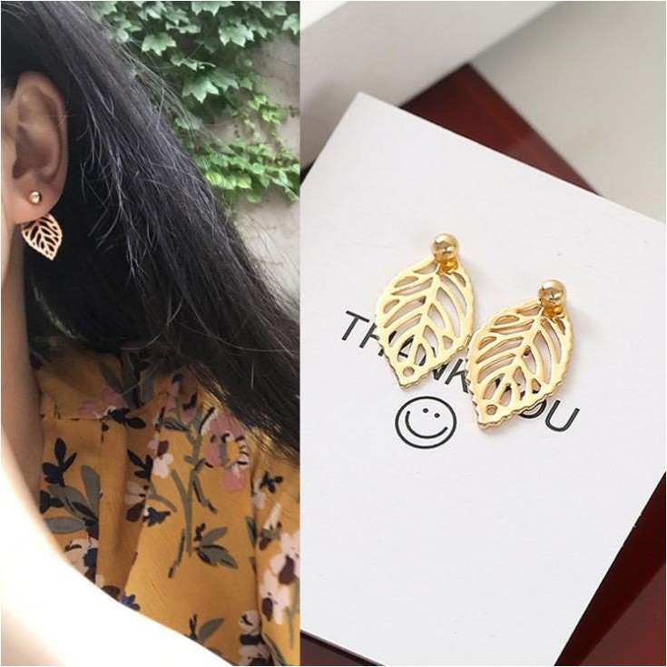 Bông tai hình lá dễ thương TRS2