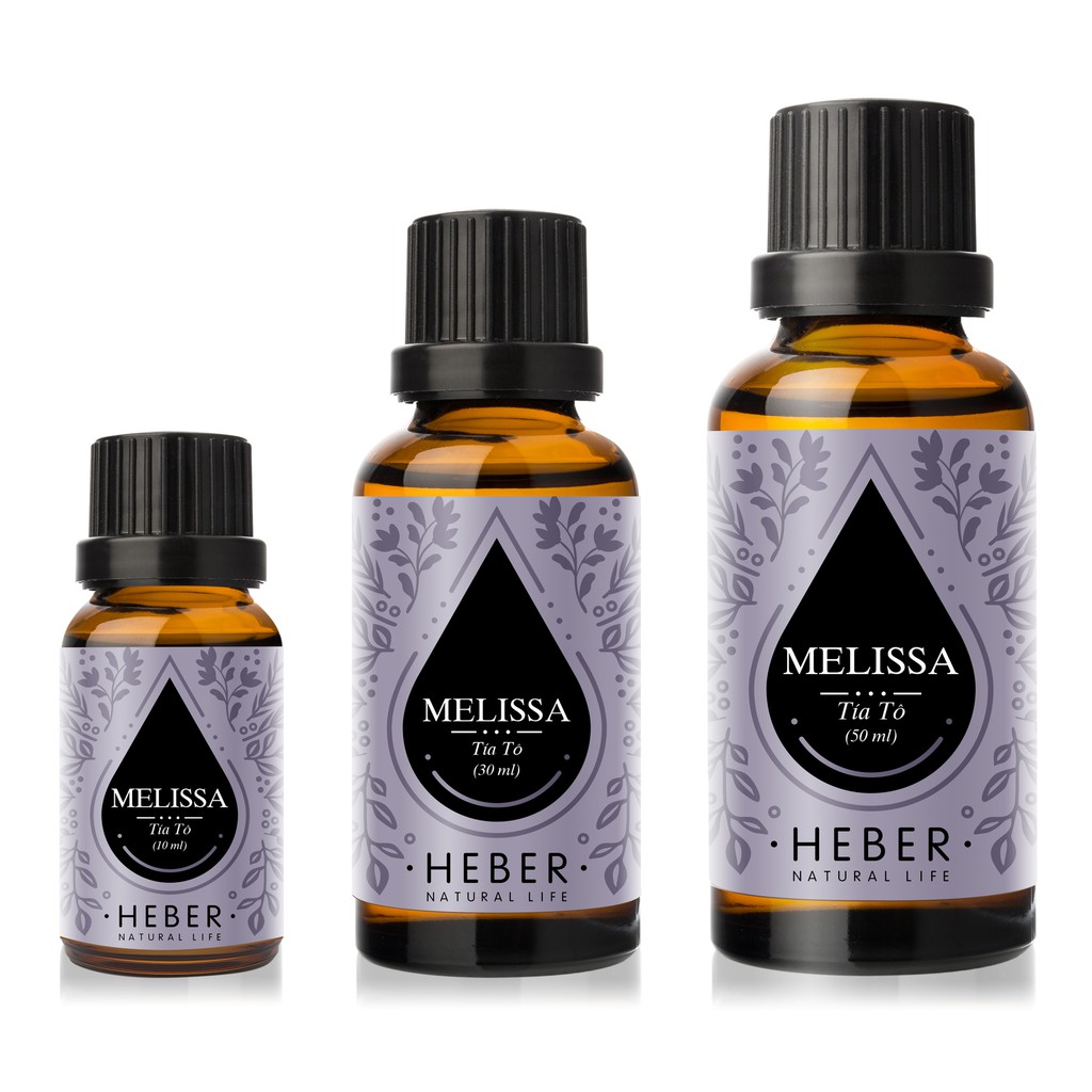 Tinh Dầu Tía Tô Melissa Heber Natural Life, Cao Cấp Nhập Khẩu, Thiên Nhiên Nguyên Chất, Chai 10ml/30ml/50ml