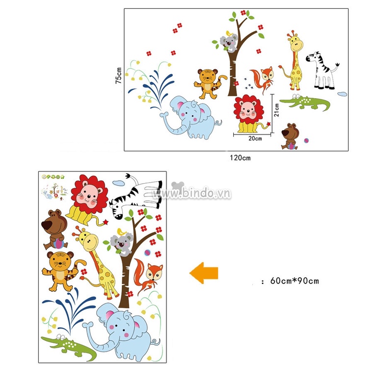 Decal dán tường, tranh dán tường, hình dán cho bé trang trí phòng ngủ, phòng khách | BigBuy360 - bigbuy360.vn