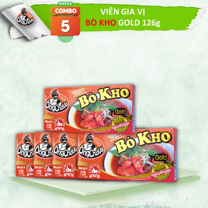 Combo 5 Hộp Viên Gia Vị Bò Kho Gold Ông Chà Và 126g