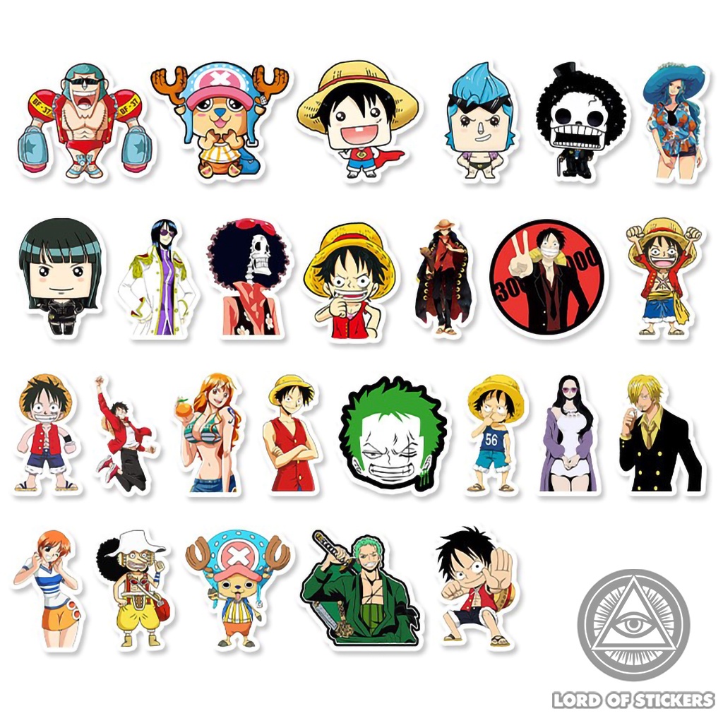 Set 50 Hình Dán One Piece Sticker Anime Manga Truyện Tranh Đảo Hải Tặc Chống Thấm Nước Trang Trí Mũ Bảo Hiểm, Laptop, Sổ