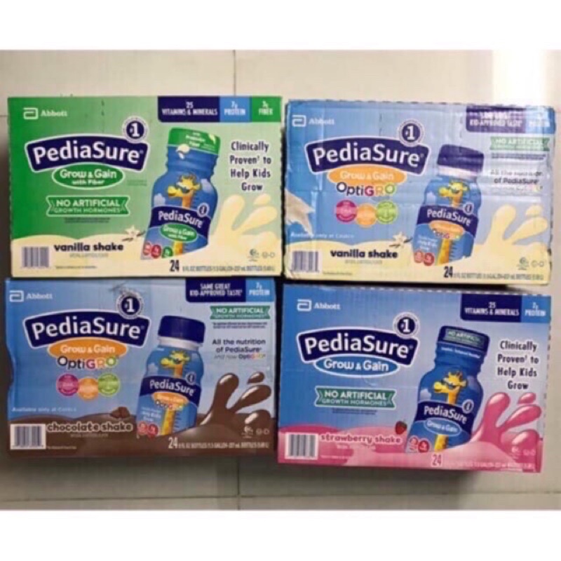 Thùng 24 chai Sữa Pediasure nước Vani, Dâu, Fiber chất xơ 237ml Mỹ