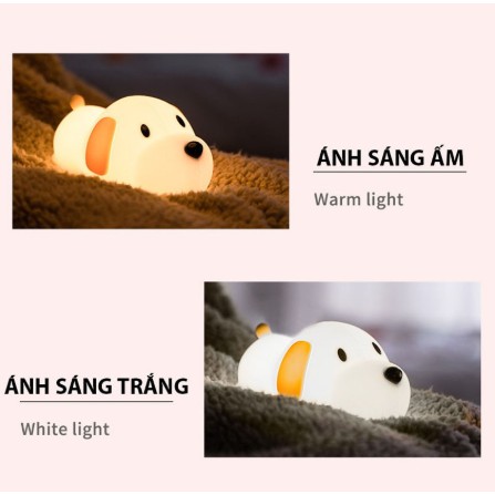 [Hot] Đèn ngủ để bàn led silicon hình thú cưng Cún Papa Puppy cực đáng yêu