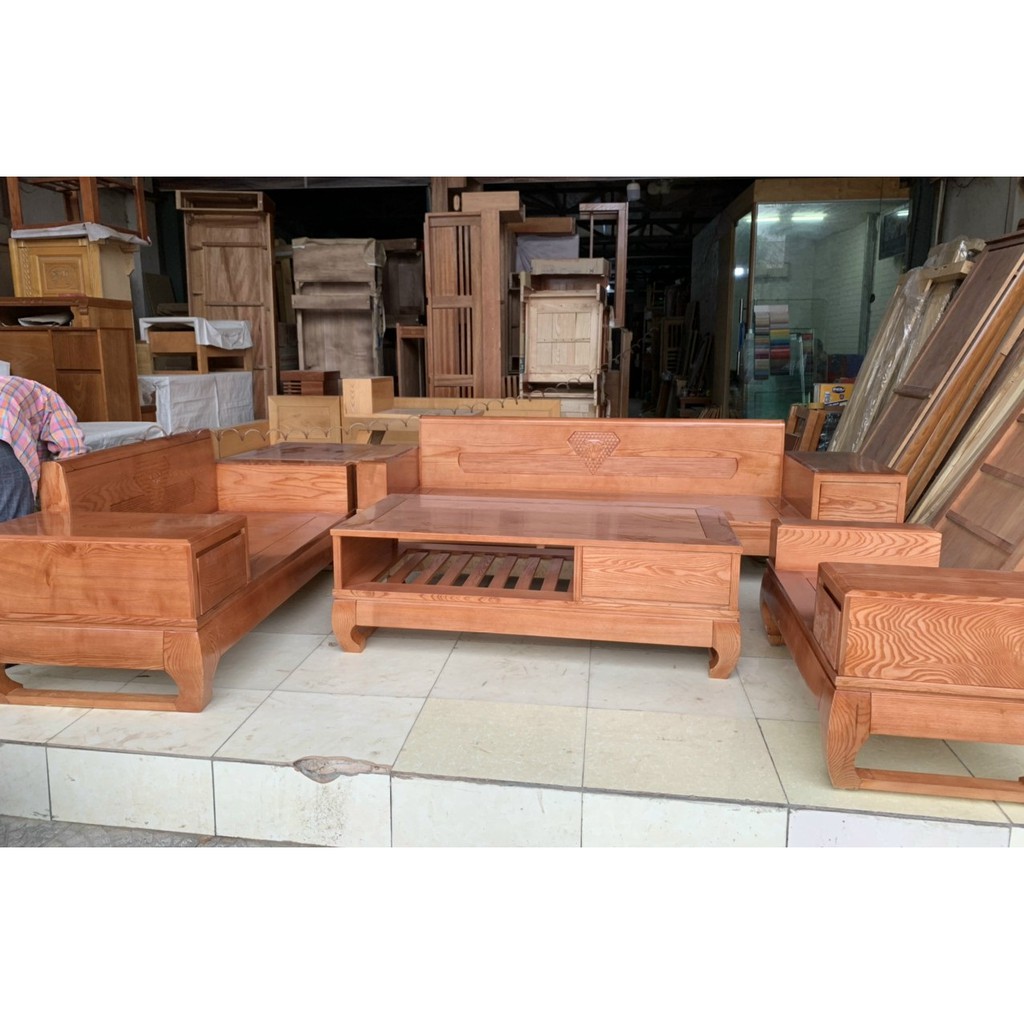 Sa Lông Gỗ Phòng Khách Hiện Đại Nhất Bằng Gỗ Sồi Vân Đẹp – BGPK: S228 | 0944 166 828