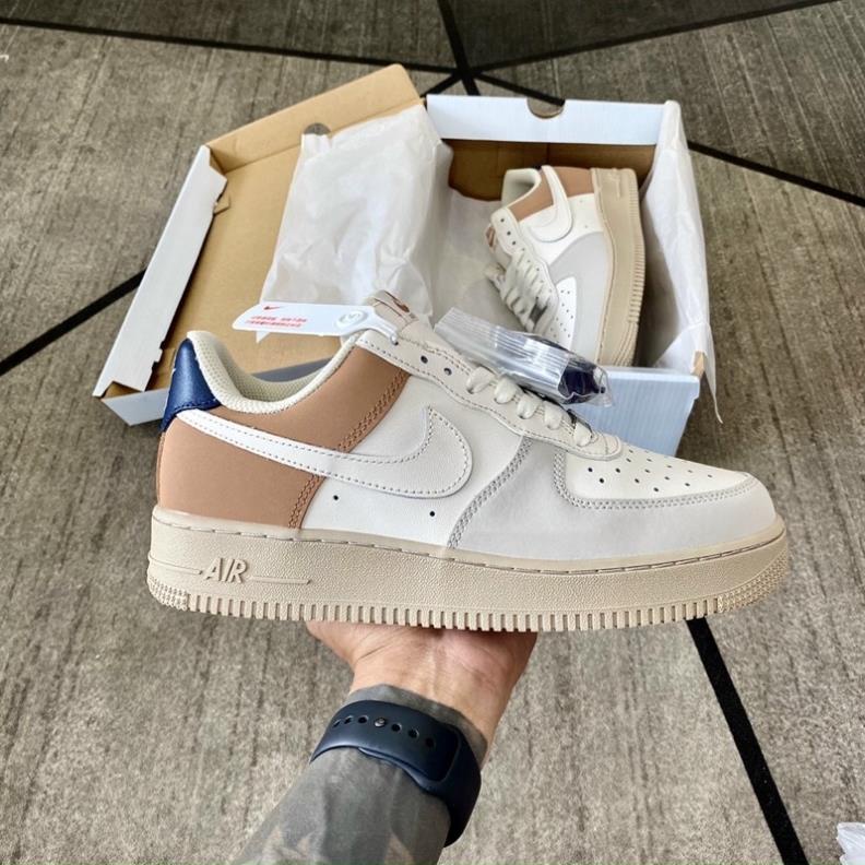 SIÊU PHẨM GIÀY AF1 LOW ĐẾ NÂU GÓT XANH NAVY LAI AU, AF1 NÂU TRẢ SỮA GÓT NAVY, AF1 XÁM NÂU NAVY