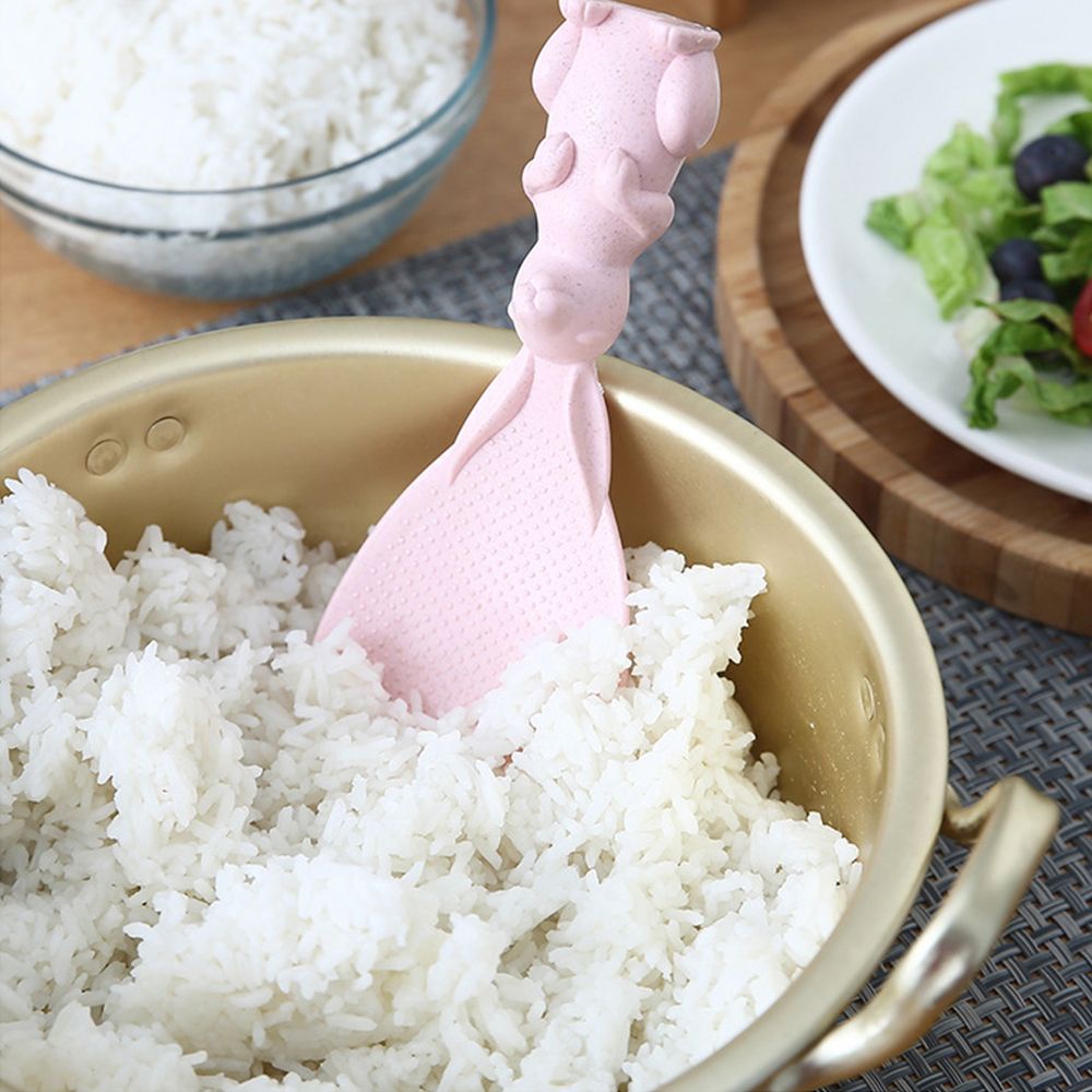Vá xới cơm bằng nhựa lúa mạch chống dính hình thỏ dễ thương xinh xắn nhiều màu sắc