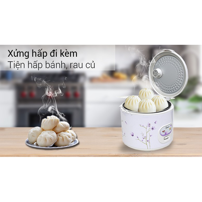 Nồi cơm điện Media CM1811, 1.8 lít, dây điện tháo rời, chống dính tốt