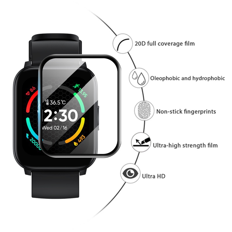 Kính Cường Lực 3D HD Bảo Vệ Màn Hình Chống Trầy Cho Đồng Hồ Realme TechLife Watch S100 Realme TechLife Watch S100
