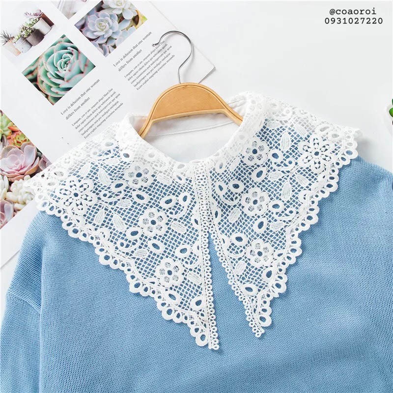 Cổ áo tháo rời (Cổ áo giả) phối ren thời trang - Mã AO65