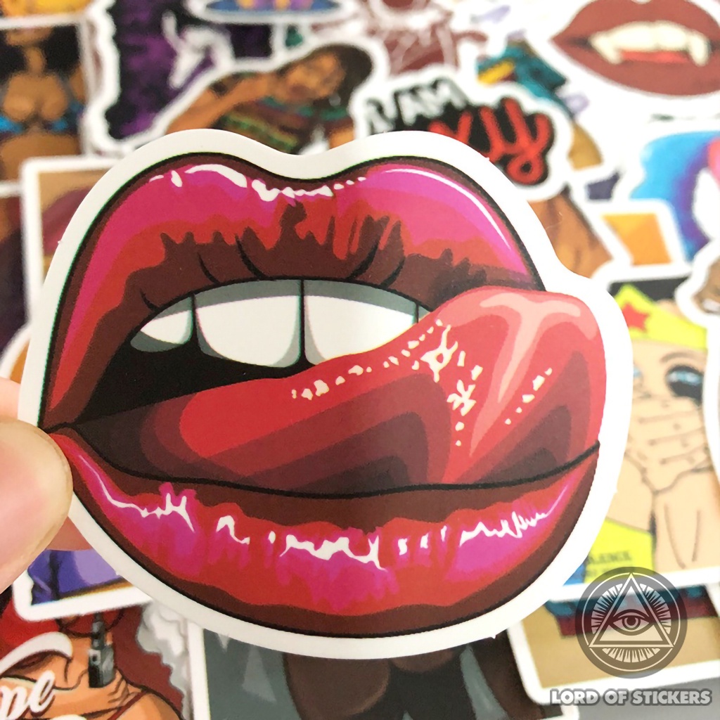 Set 50 Nhãn Dán Sexy Girl Sticker Hình Cô Gái Gợi Cảm Chống Thấm Nước Dán Mũ Bảo Hiểm, Laptop, Điện Thoại, Đàn Guitar