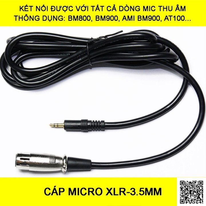 Dây mic Dành Cho mic Thu âm XLR-XLR 3.5 mic bm900,at100,hàng chuẩn Phuzinshop