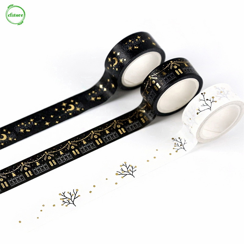 Băng Dính Washi Tape Màu Vàng / Bạc Dùng Trang Trí