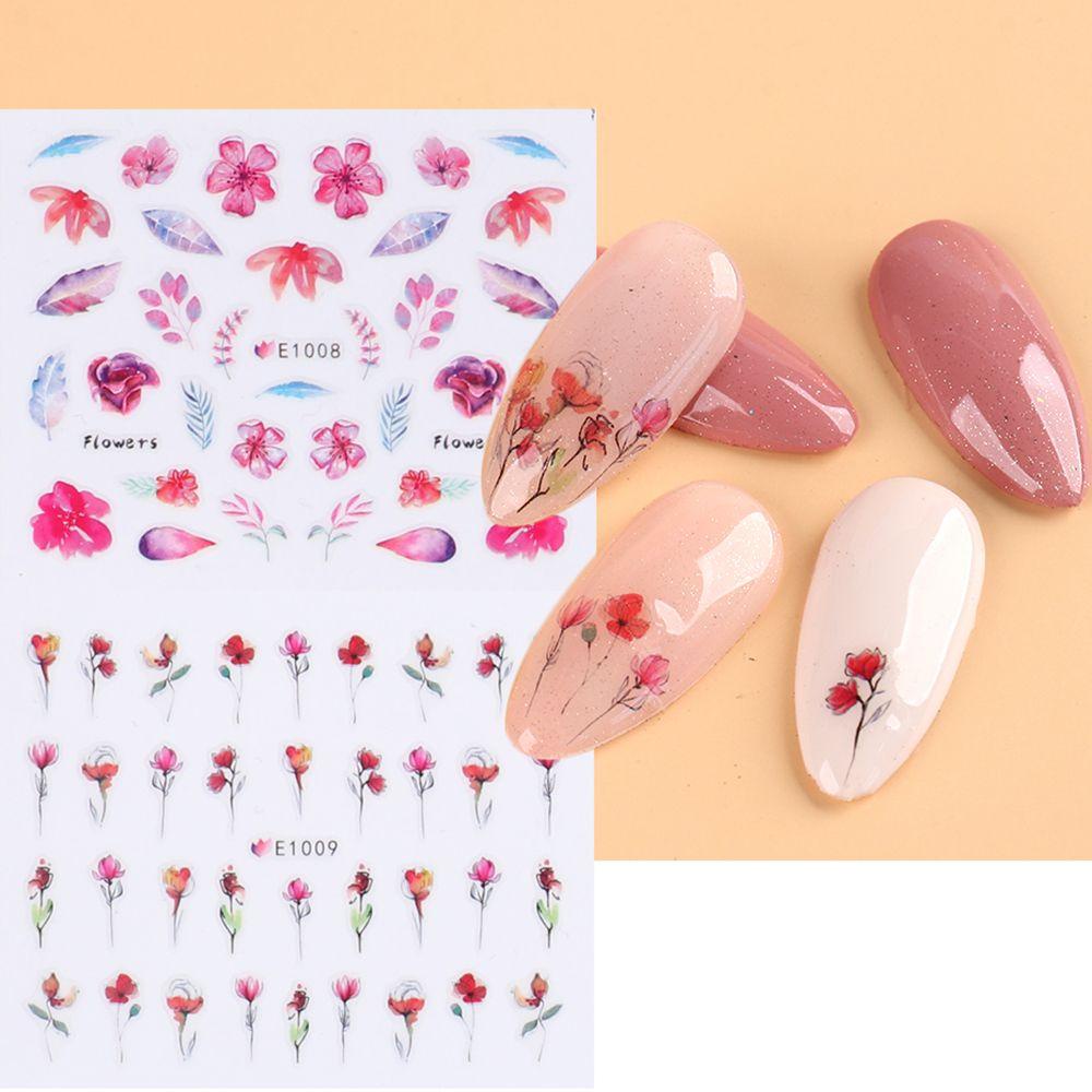 Miếng Dán Trang Trí Móng Tay In Hoa Lá Xinh Xắn