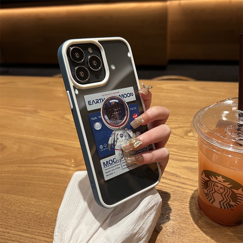 Ốp Điện Thoại Trong Suốt Chống Sốc In Hình Phi Hành Gia Cho iPhone 13 pro MAX 11 12 pro MAX X XS MAX XR 7 + 8Plus
