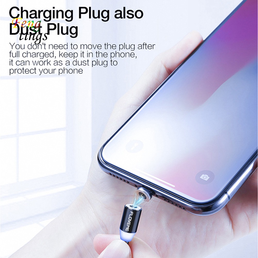 Dây cáp sạc đầu usb có thể tháo rời với thiết kế nam châm 2.1A cho Android iOS