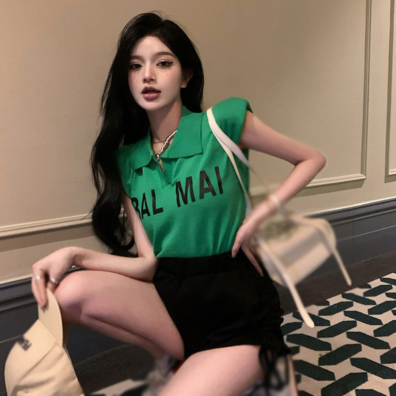 Áo Lửng Không Tay Cổ V Họa Tiết Sọc Ngang Thời Trang Nữ