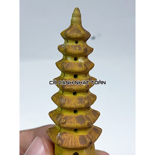 THÁP GỐM SỨ TRANG TRÍ HỒ CÁ, TIỂU CẢNH, NO BỘ CAO 8CM