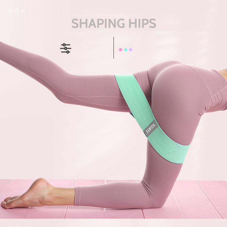 (Bộ 3 Dây) Dây Mini Band Đàn Hồi Kháng Lực Tập Mông Chân Đùi Hip Resistance Band - Tặng Túi Đựng