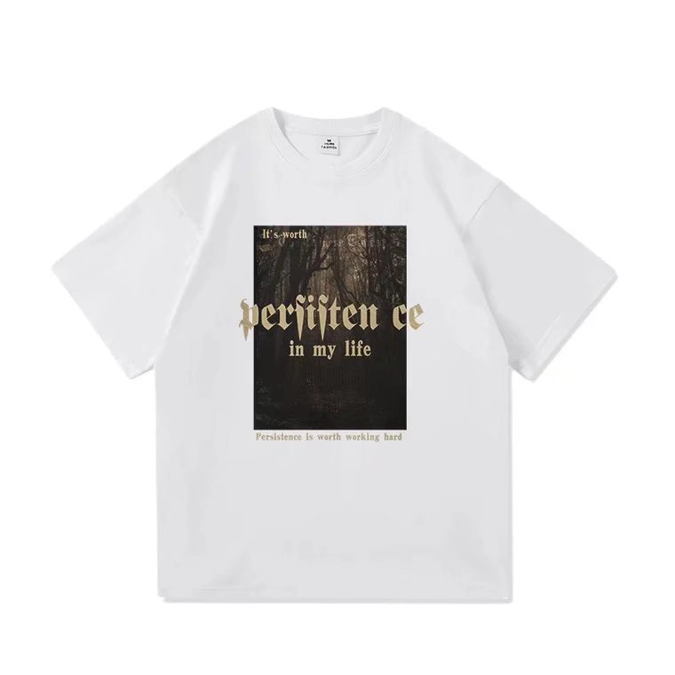 【Chất Lượng Cao】Áo Thun Tay Ngắn Dáng Rộng Mềm Mại In Hình Hành Tinh Bea Kiểu Retro Thoải Mái Phong Cách Sinh Viên Cho Nam