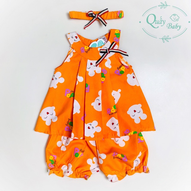 Set bộ hình thỏ màu cam kèm băng đô cho bé gái