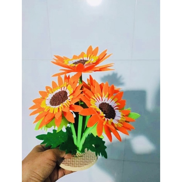 Khóm hoa/ bụi  hoa/ cây hoa chất liệu nỉ mầm non