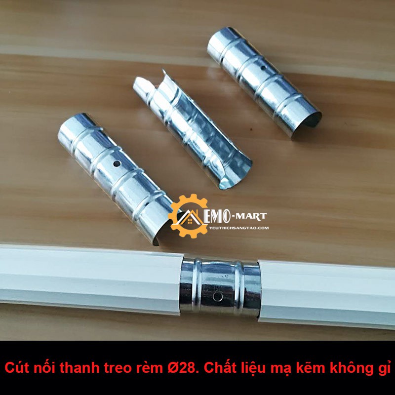 ⚡️𝐅𝐑𝐄𝐄 𝐒𝐇𝐈𝐏⚡️Cút nối thanh treo rèm⚡️ Inox chống rỉ - Thiết kế khe hở đàn hồi cho thanh phi 28 đến 33 - Dễ dàng lắp đặt