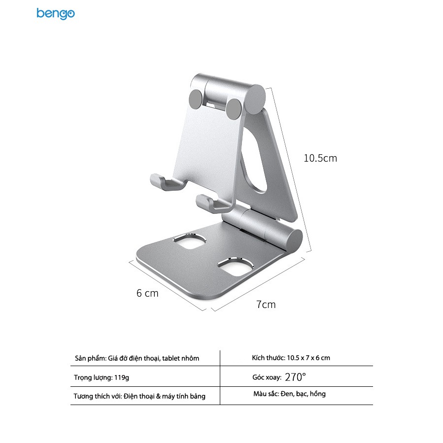 Giá đỡ điện thoại, tablet nhôm cao cấp
