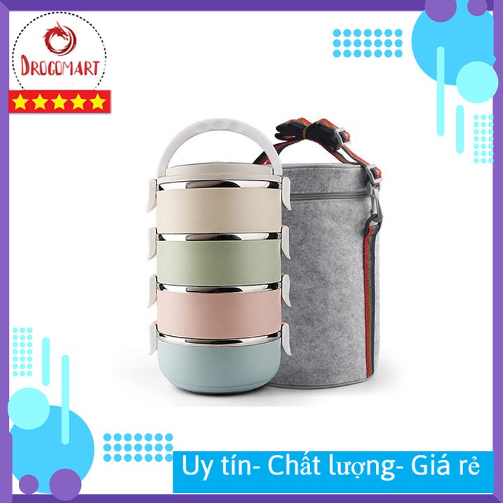 Hộp Đựng Cơm Văn Phòng Giữ Nhiệt, Cặp Lồng Đựng Cơm Bằng Lúa Mạchn Lõi Inox Cao Cấp | BigBuy360 - bigbuy360.vn