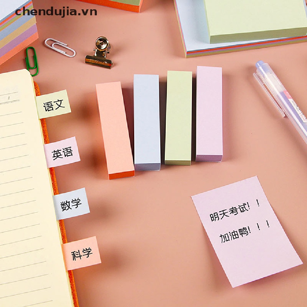 Set 100 Tấm Giấy Ghi Chú Màu Trơn Tiện Dụng