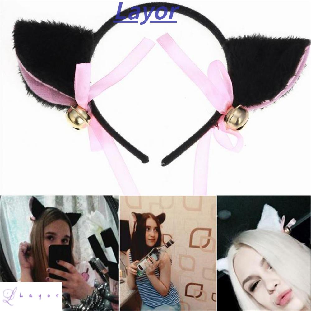 Băng Đô Hình Tai Mèo Bông Hóa Trang Nhân Vật Nữ Trong Tiệc Đêm