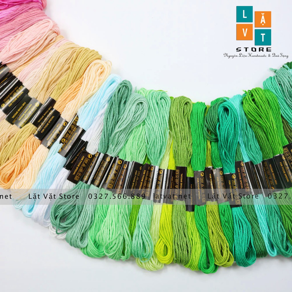 Set chỉ thêu 50-100 màu ngẫu nhiên, sợi chỉ cao cấp màu sắc chân thực
