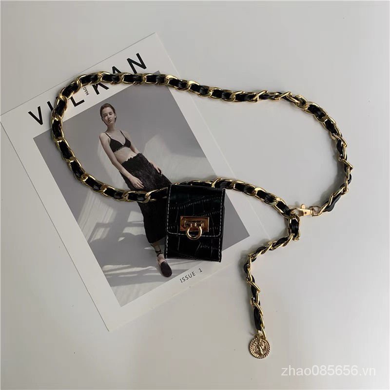 Túi đeo chéo vai mini Chanel màu đen thời trang cho nữ 2021