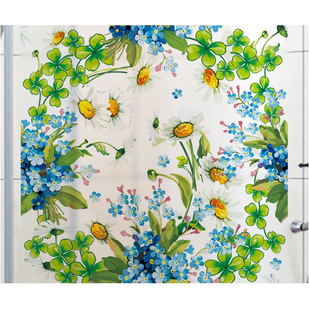 Decal dán kính cao cấp - Vòng Hoa muôn màu ( 60x58cm )