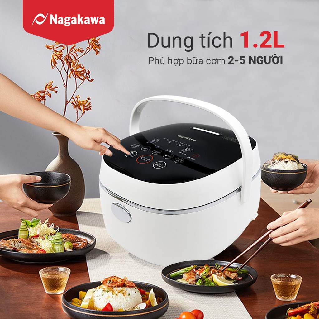 Nồi Cơm Điện Tách Đường 1.2L Nagakawa NAG0136 Cho Người Giảm Cân, Tiểu Đường Bảo Hành 24 Tháng