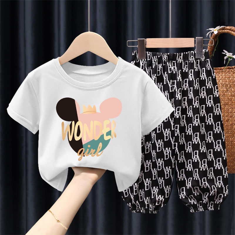 Set Áo Thun Ngắn Tay Và Quần Dài Thời Trang Mùa Hè Cho Bé Trai/Gái