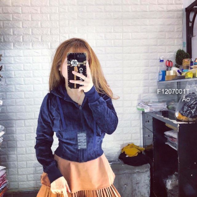 Áo khoác nhung nón form lửng!