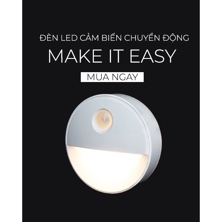 Đèn 𝐋𝐄𝐃 cảm ứng cơ thể người, đèn led hồng ngoại tự động bật tắt dán tường thông minh