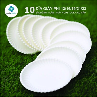 [10 chiếc] Đĩa giấy dùng 1 lần - Hàng cao cấp (giấy Cupstock hoặc ghép Nhôm)