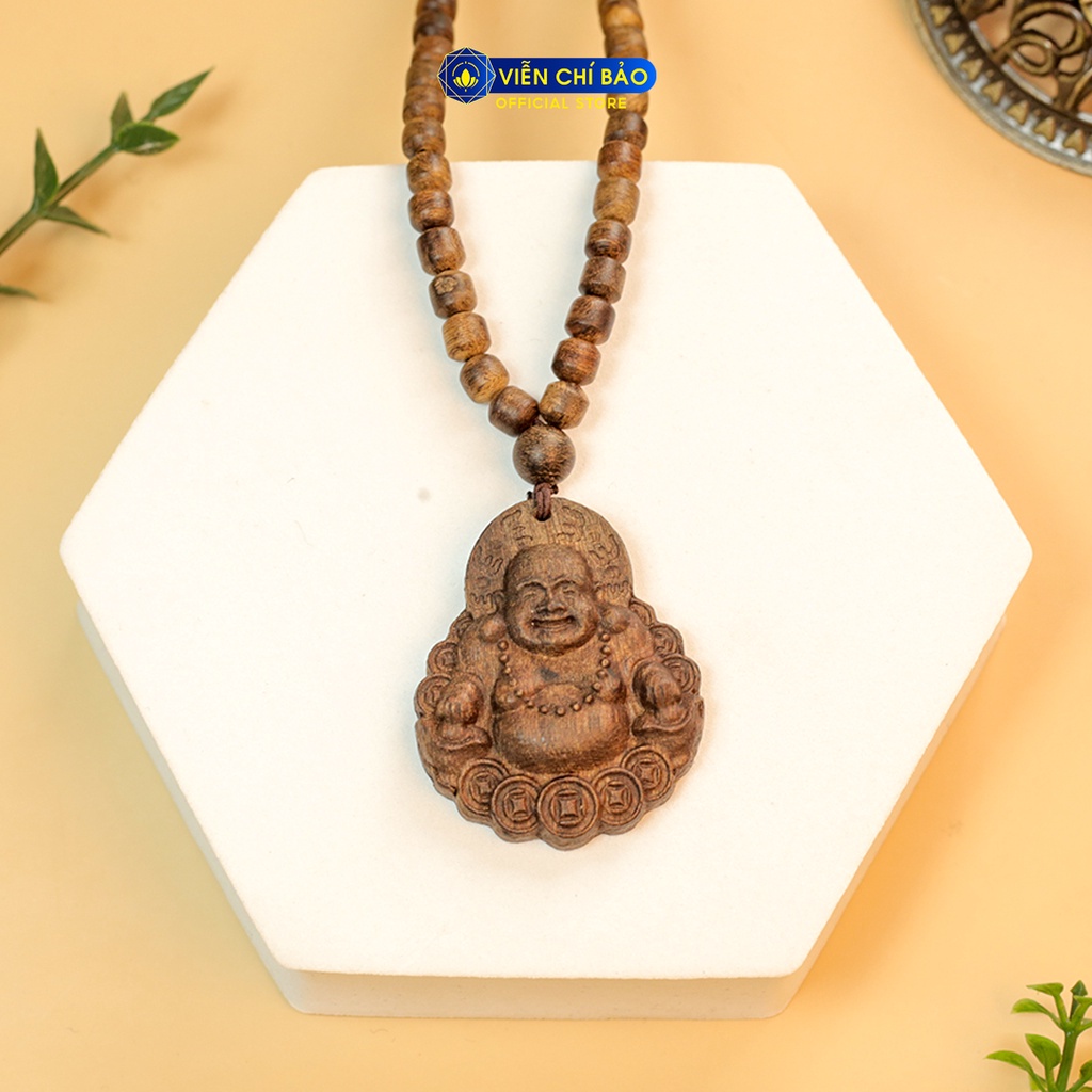 Chuỗi trầm hương Indo bầu dục 108 hạt mix phật Di Lặc Phú Quý thời trang phụ kiện trang sức Viễn Chí Bảo V000811