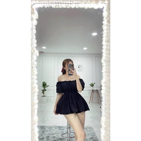 Áo trễ vai mùa hè tay bí bo b18