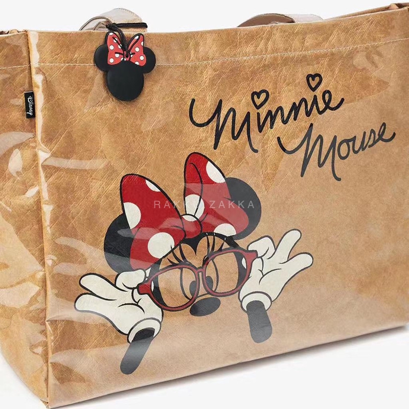 Túi Xách Mua Sắm Chất Liệu Tpu Giấy Kraft In Hình Chuột Mickey Minnie Phong Cách Hàn Quốc