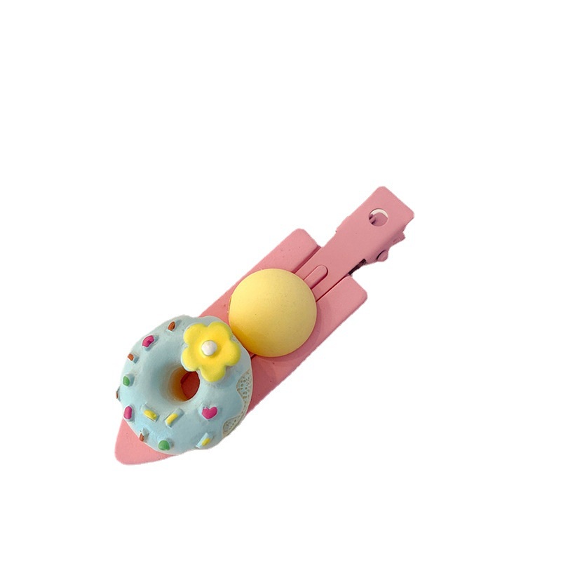 Kẹp Tóc Hình Bánh Donut Hoạt Hình Phong Cách Hàn Quốc Xinh Xắn Cho Bé Gái