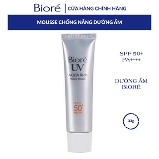 Kem Chống Nắng Dưỡng Ẩm Bioré UV Aqua Rich Watery Mousse SPF50+/ PA++++ (33g)