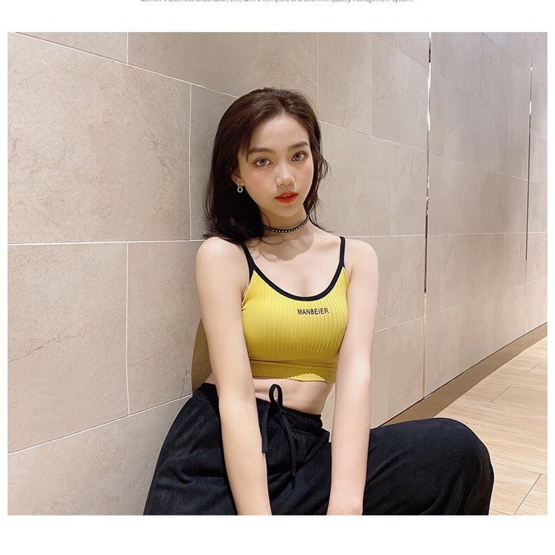 Áo Bra VIền Đen, Tập Thể Thao Nữ Gân Tăm Sexy 808