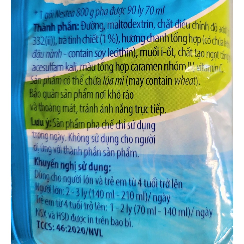 [GÓI LỚN 800g] TRÀ CHANH HÒA TAN [VN] NESTEA Lemon Ice Tea