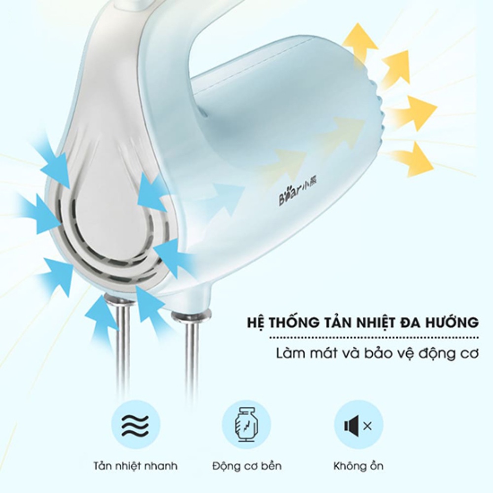 Máy đánh trứng Mini cầm tay Bear DDQ-B02P5 - Thiết kế cầm tay nhỏ gọn - 5 chế độ đánh - Bảo Hành 12 Tháng