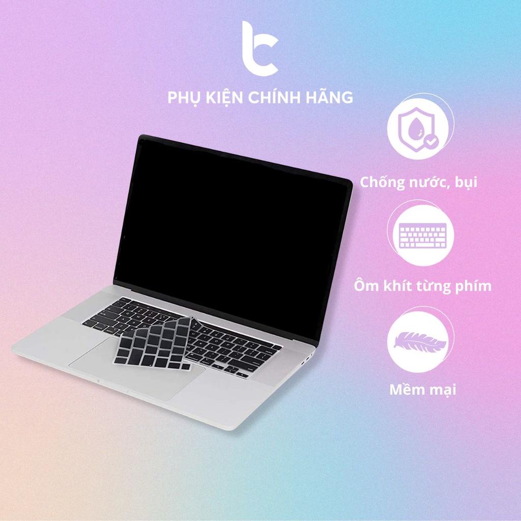 Lót Phím Đen Silicon Bảo Vệ Bàn Phím Macbook Chống Bụi Bẩn, Chống Nước, Mềm Mại Lucas