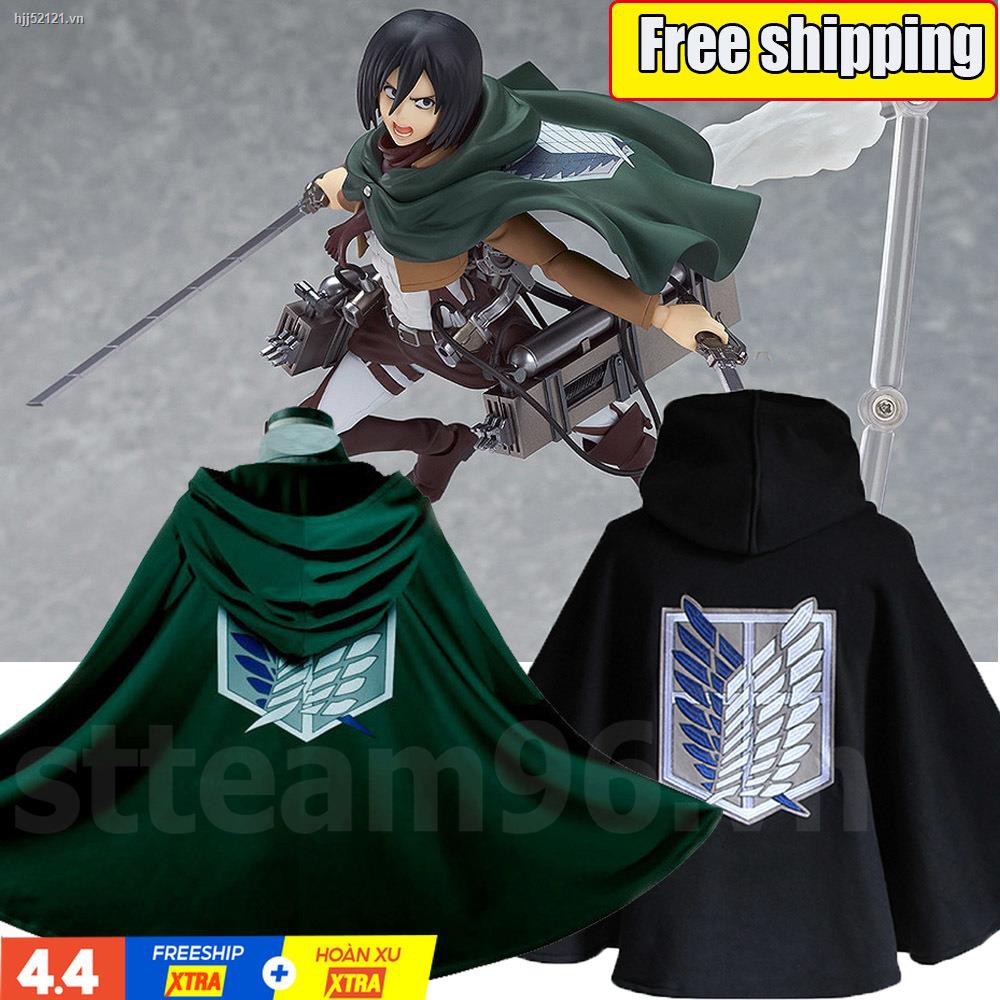 Áo Choàng Hoá Trang Nhân Vật Eren Levi Mikasa Trong Attack On Titan