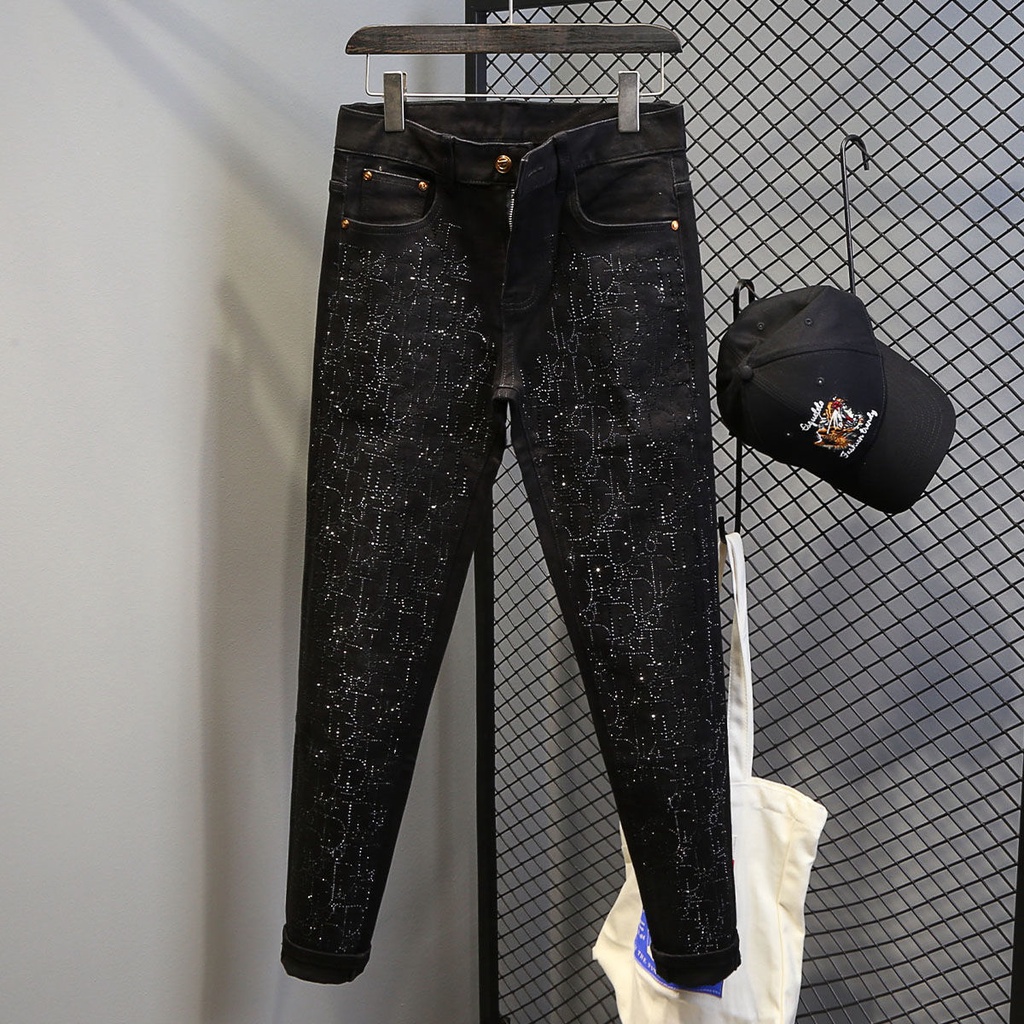 Quần Jean Nam Màu Đen Dáng Ôm