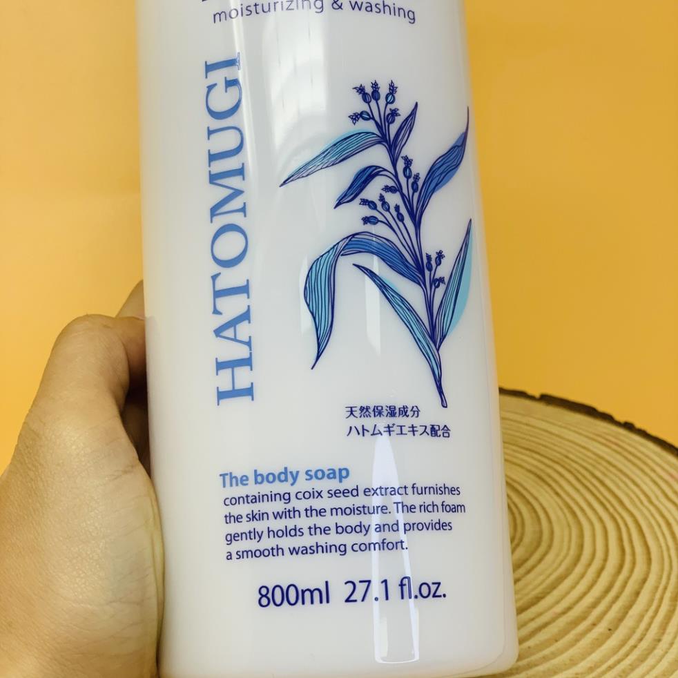 Sữa tắm trắng da Hatomugi 800ml cấp ẩm dưỡng trắng da chiết xuất từ hạt ý dĩ Nhật - Anshin